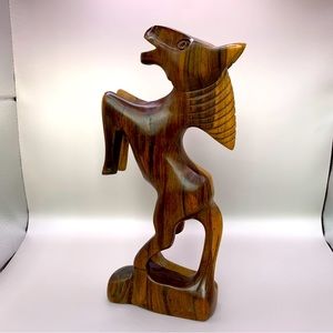 Hand carved solid wood Horse Statuette - brand new